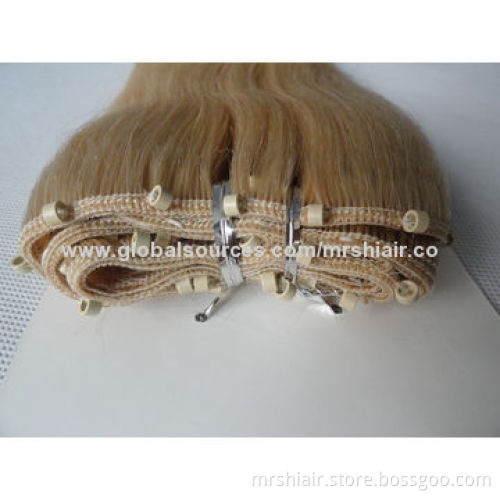 20-inch 16# Light Brown Straight Weighs 100g Malaysian Micro Ez Weft Hair